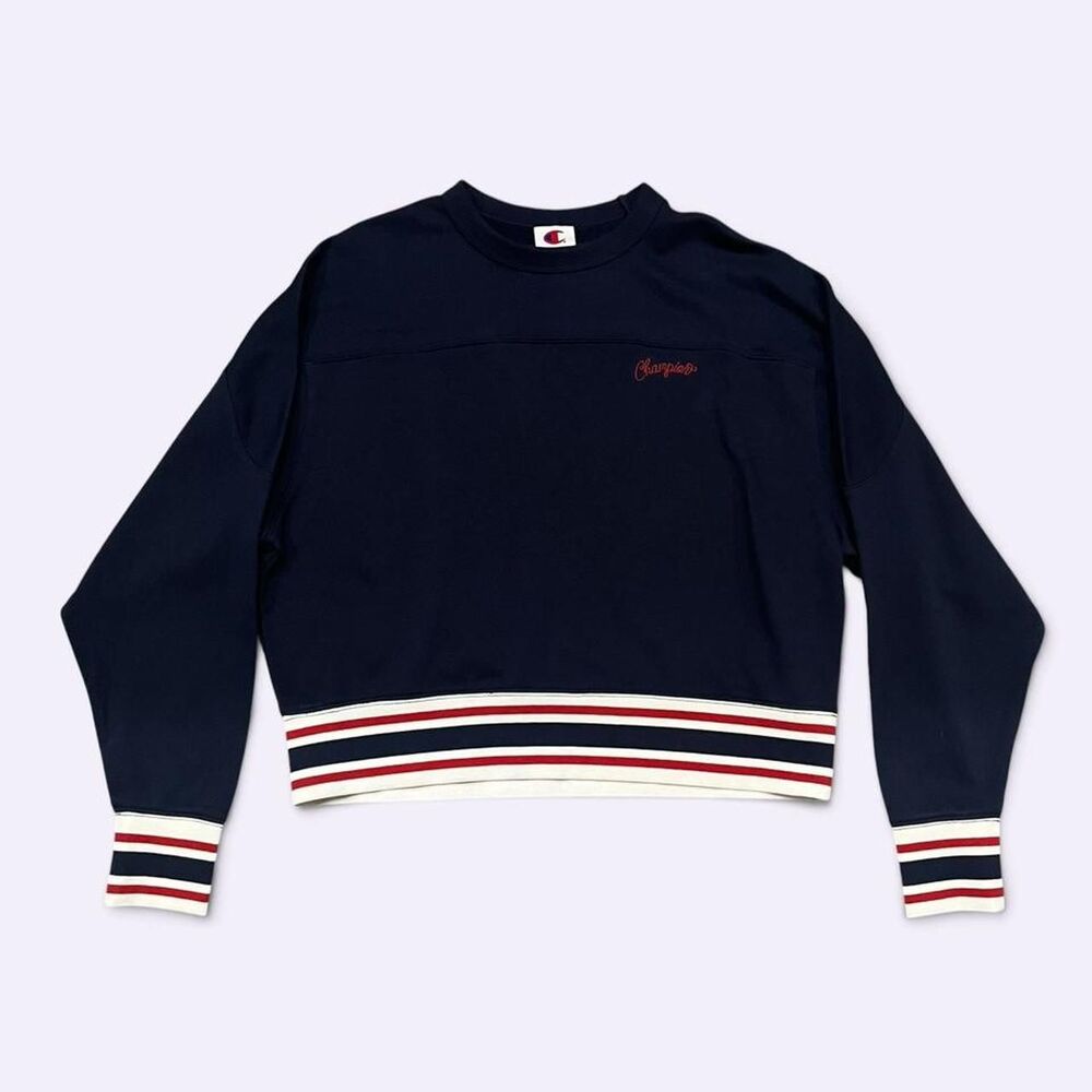 Champion Women's Navy and Blue Sweatshirt